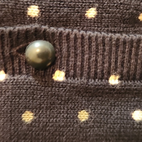 Old Navy Short Sleeve Cardigan Black and White Small Polka Dots Sixe XS - Picture 2 of 5